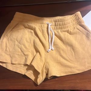 Yellow Cotton Shorts